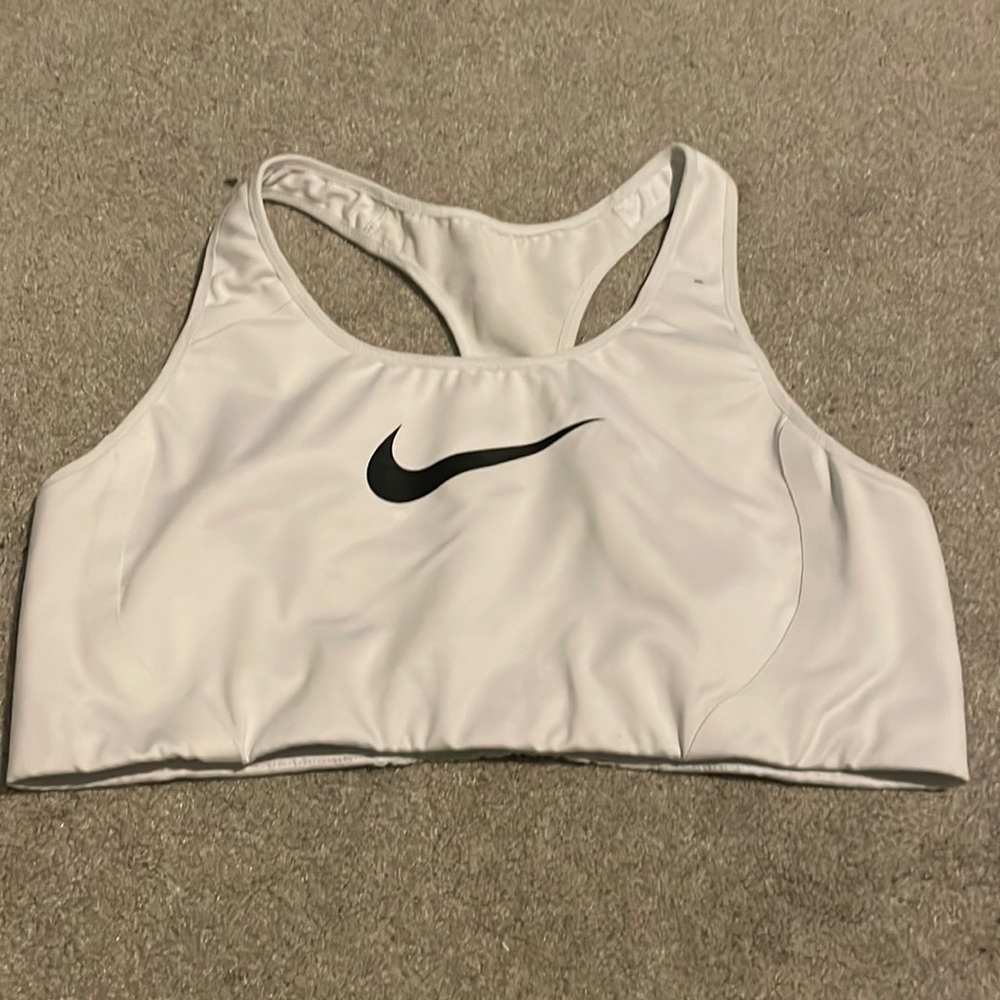 White Nike sports bra
